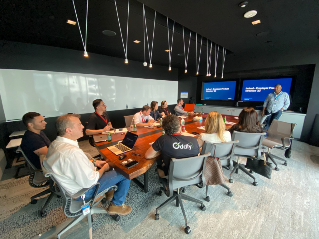 Visita da Missão ABRH-SP SXSW 2023 ao escritório do Indeed em Austin.